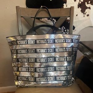 Victoria Secret sequin tote bag